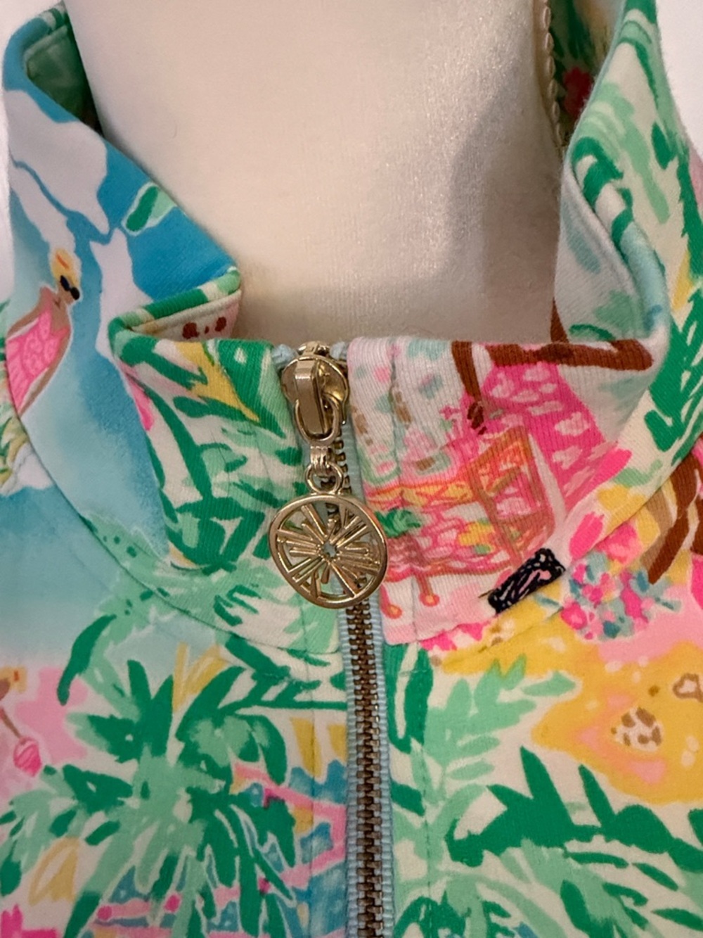 Lilly Pulitzer Multicolor Tropical Print Zip-Up Jacket Lets Get Together Print - Picture 2 of 6
